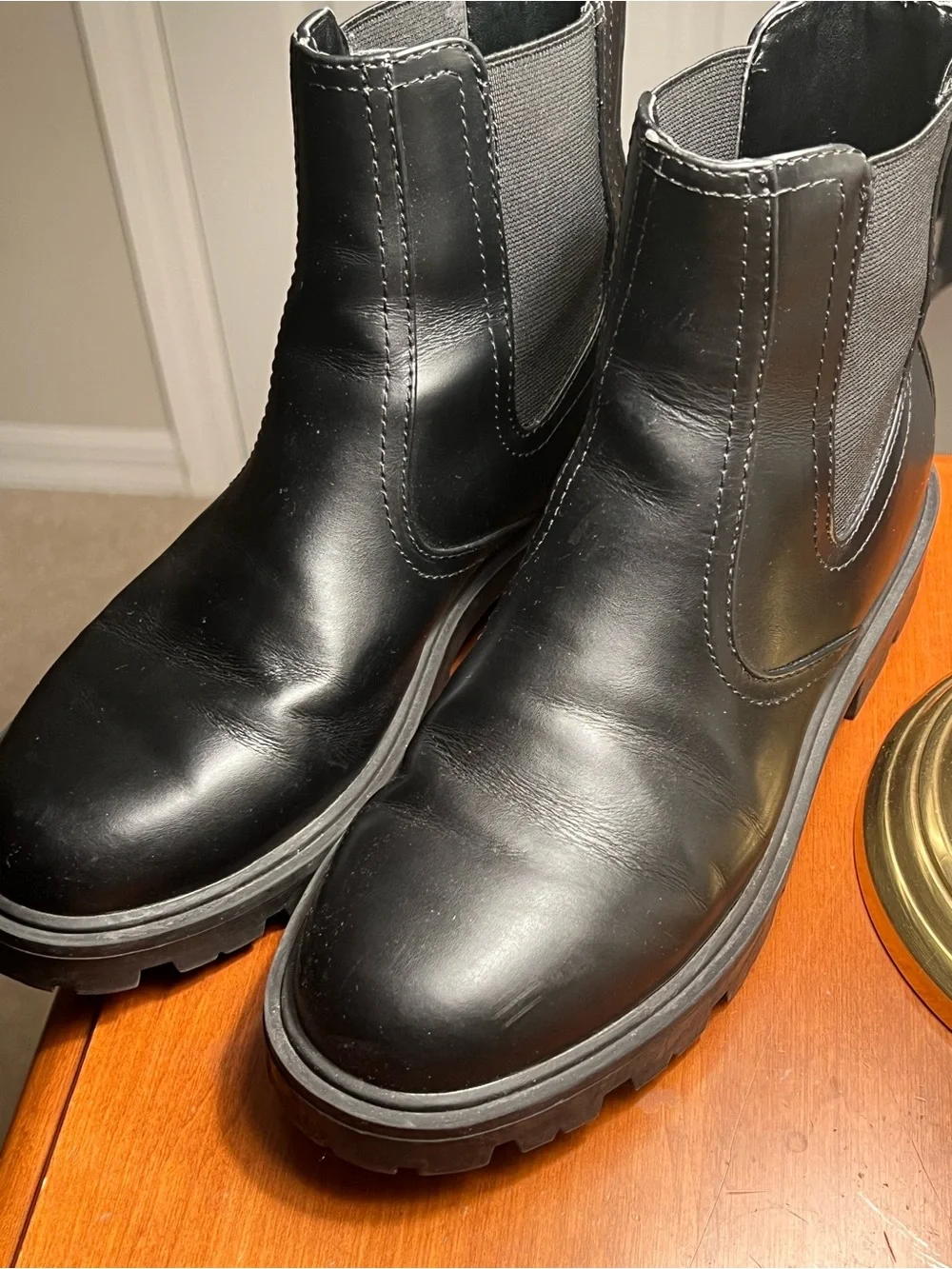 Nine West Black Leather Chelsea Ankle Boots